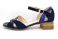 Exclusive sandals low heel - blue in large sizes